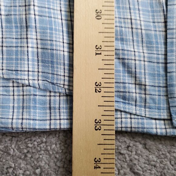 Polo Ralph Lauren Shirt Mens Extra Large Blue Button Up Plaid Linen Lowell Sport - Picture 10 of 14
